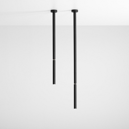 Stick All Black L black tube semi flush ceiling light Aldex