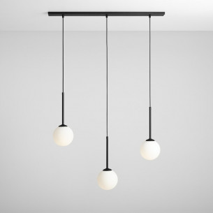 Bosso Black III white&black glass balls triple pendant lamp Aldex