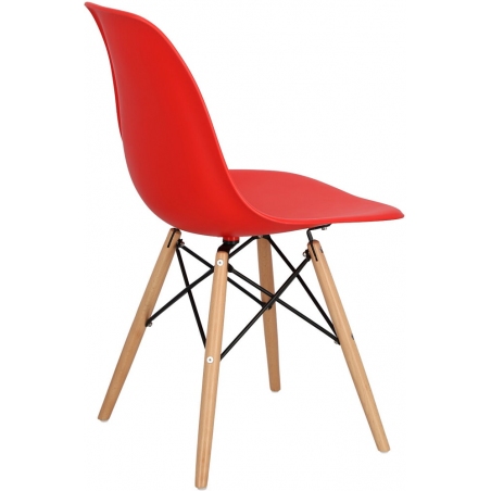 Stylowe Krzesło z tworzywa DSW Armless Czerwone D2.Design do salonu i jadalni.