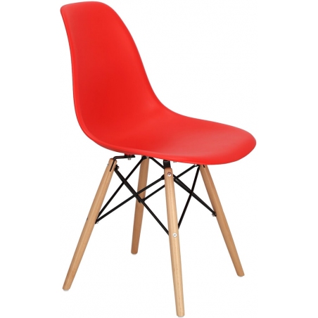 Stylowe Krzesło z tworzywa DSW Armless Czerwone D2.Design do salonu i jadalni.