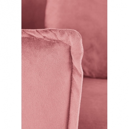 Fotel welurowy ze złotymi nogami Almond różowy Halmar
