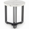 Antica 40 white marble&amp;black round coffee table Halmar