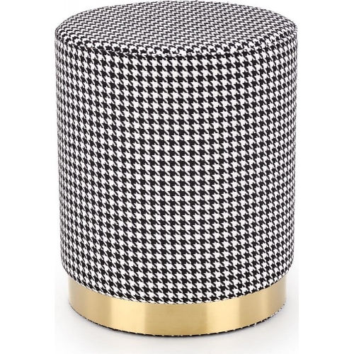 Aruna black&amp;gold round modern pouffe Halmar