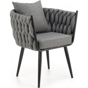 Avatar grey upholstered armchair with pillow Halmar