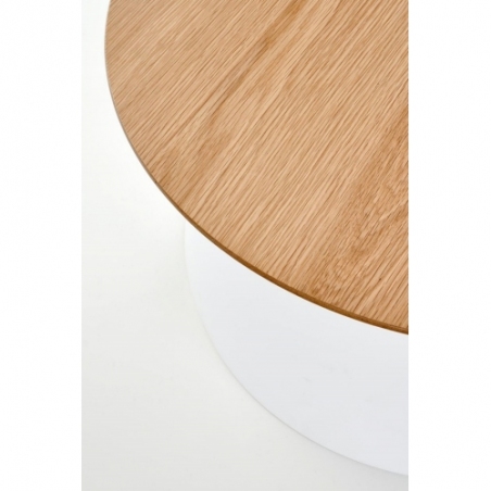 Azzura 69 natural&amp;white scandinavian round coffee table Halmar
