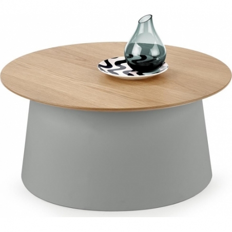 Azzura 69 natural&amp;grey scandinavian round coffee table Halmar