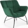 Fotel welurowy designerki Belton ciemny zielony Halmar