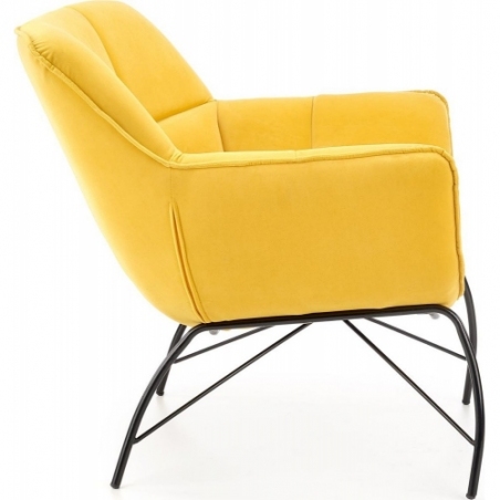 Belton yellow designer quilted armchair Halmar