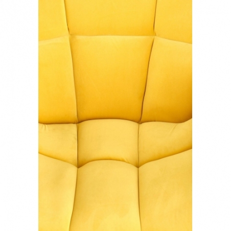 Wygodny Fotel welurowy designerki Belton żółty Halmar do salonu