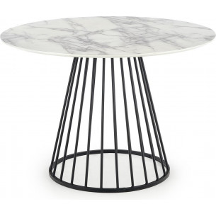 Brodway 110 white marble&amp;black modern dining table Halmar