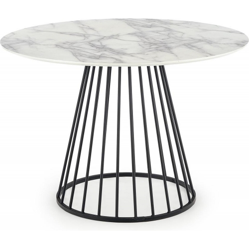 Brodway 110 white marble&amp;black modern dining table Halmar