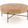 Brooklyn 80 natural oak&amp;black round loft coffee table Halmar