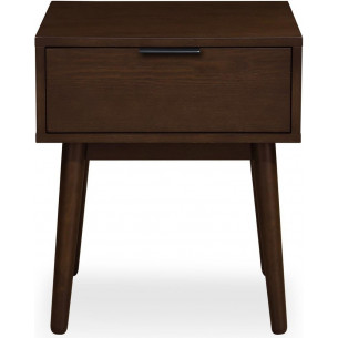 Cassina walnut bedside table with drawer Halmar