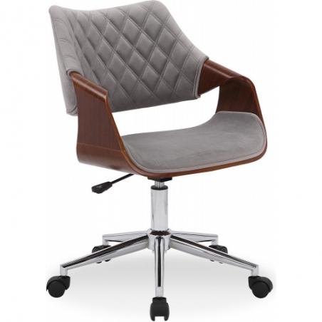 Krzesło biurowe welurowe Colt orzechowo-szare Halmar