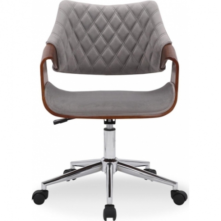 Krzesło biurowe welurowe Colt orzechowo-szare Halmar
