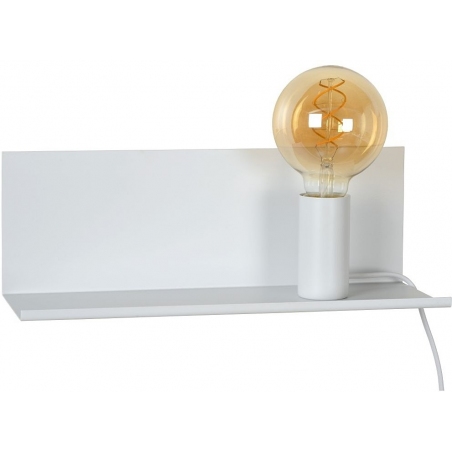 Sebo white industrial wall lamp with shelf Lucide