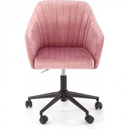 Krzesło młodzieżowe do biurka Fresco Velvet różowe Halmar dla dziewczynki
