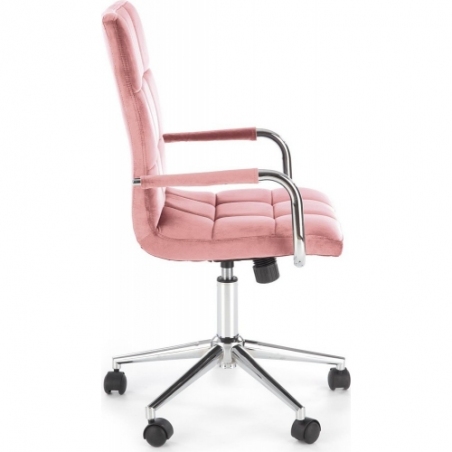 Krzesło młodzieżowe do biurka Gonzo IV Velvet różowe Halmar dla dziewczynki