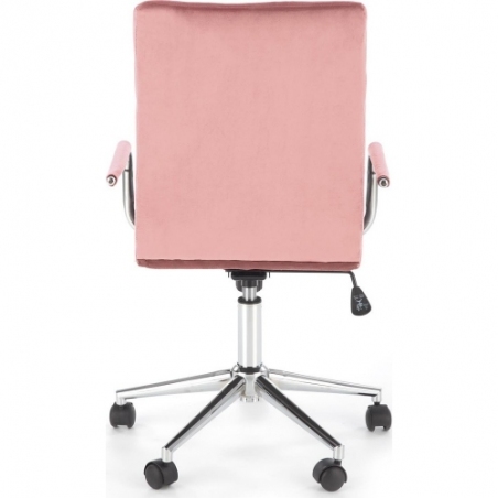 Krzesło młodzieżowe do biurka Gonzo IV Velvet różowe Halmar dla dziewczynki