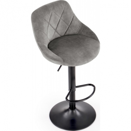 H101 grey quilted velvet bar stool Halmar