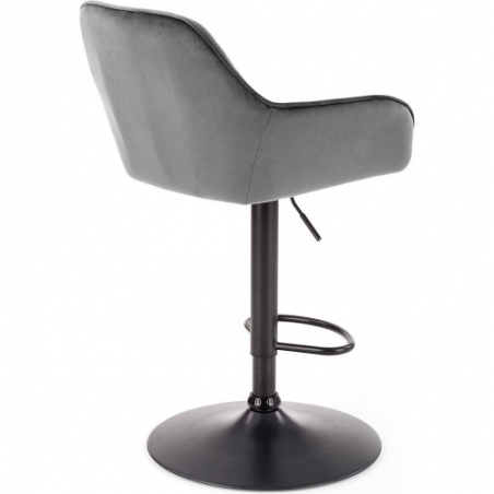 H103 grey velvet bar stool with armrests Halmar