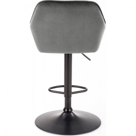 H103 grey velvet bar stool with armrests Halmar