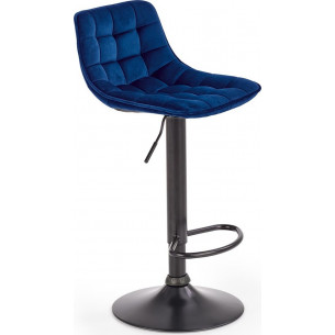 H-95 navy blue quilted velvet bar stool Halmar