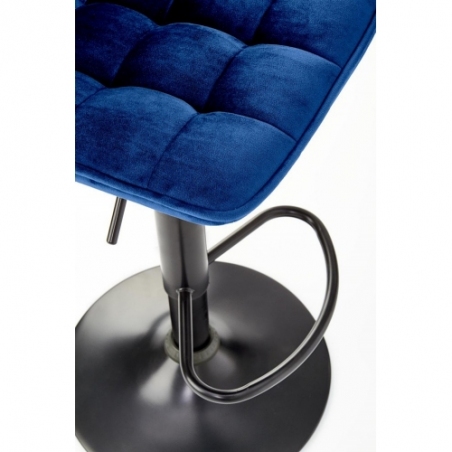 H-95 navy blue quilted velvet bar stool Halmar