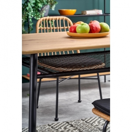 Jackson 160x90 gold oak&amp;black loft dining table Halmar