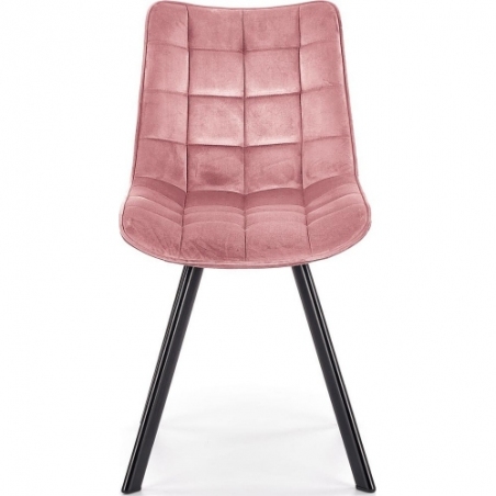 Stylowe Krzesło welurowe pikowane K332 różowe Halmar do salonu i jadalni
