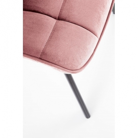 Stylowe Krzesło welurowe pikowane K332 różowe Halmar do salonu i jadalni