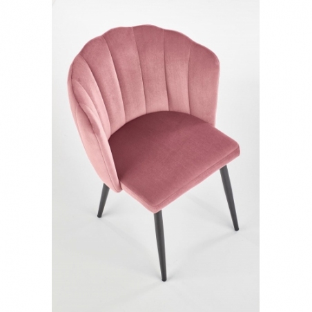 Stylowe Krzesło welurowe "muszla" K386 różowe Halmar do salonu i jadalni