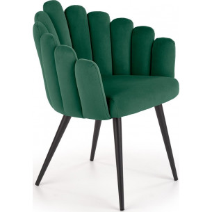 K410 green "shell" velvet armrests chair Halmar