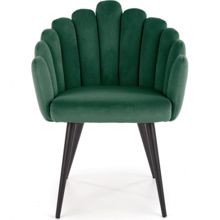 Stylowe Krzesło welurowe z podłokietnikami K410 Velvet zielone Halmar do salonu i jadalni
