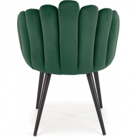 K410 green "shell" velvet armrests chair Halmar