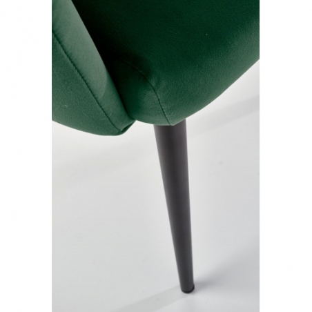 Stylowe Krzesło welurowe z podłokietnikami K410 Velvet zielone Halmar do salonu i jadalni