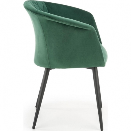 Stylowe Krzesło welurowe fotelowe K421 zielone Halmar do salonu i jadalni