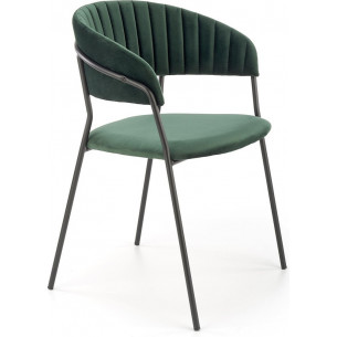 K426 green "shell" velvet chair with armrests Halmar