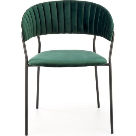 K426 green "shell" velvet chair with armrests Halmar