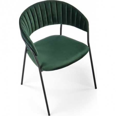 Stylowe Krzesło welurowe muszelka K426 zielone Halmar do salonu i jadalni