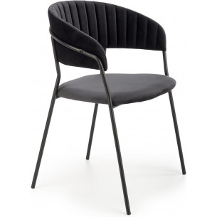 K426 black "shell" velvet chair with armrests Halmar