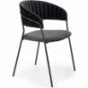 Stylowe Krzesło welurowe muszelka K426 czarne Halmar do salonu i jadalni