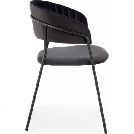 K426 black "shell" velvet chair with armrests Halmar