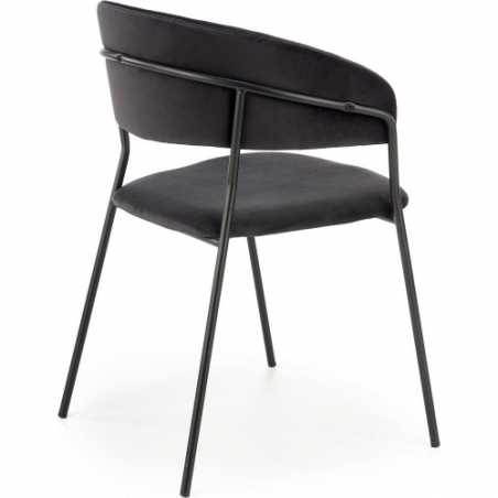 Stylowe Krzesło welurowe muszelka K426 czarne Halmar do salonu i jadalni