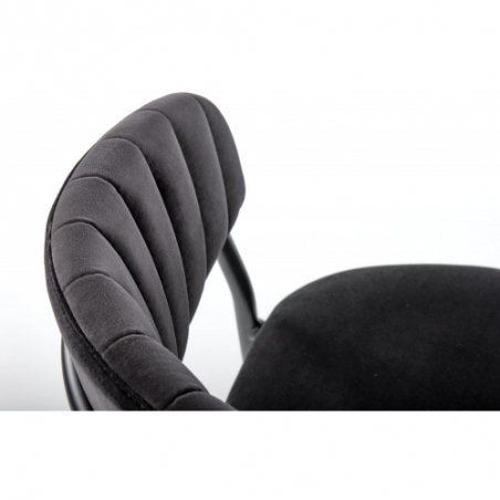 K426 black "shell" velvet chair with armrests Halmar