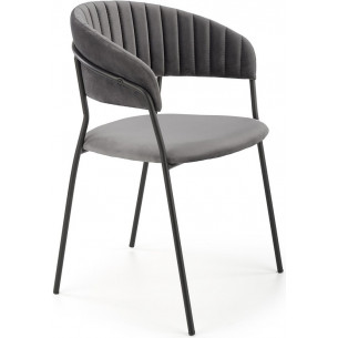 K426 grey "shell" velvet chair with armrests Halmar