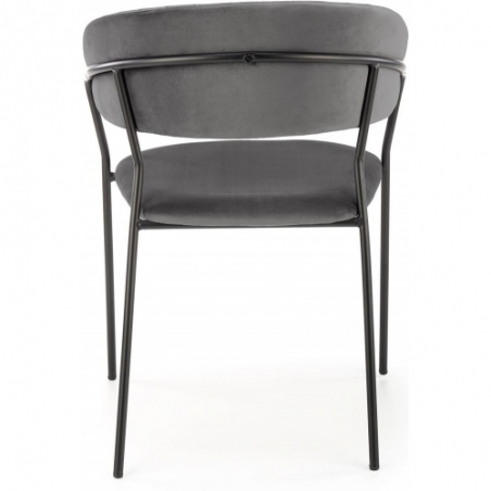 K426 grey "shell" velvet chair with armrests Halmar