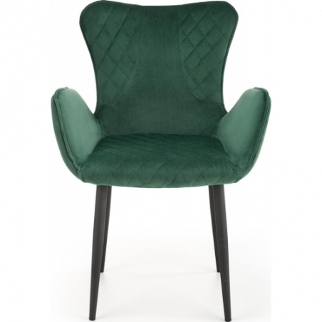 Stylowe Krzesło welurowe fotelowe K427 zielone Halmar do salonu i jadalni