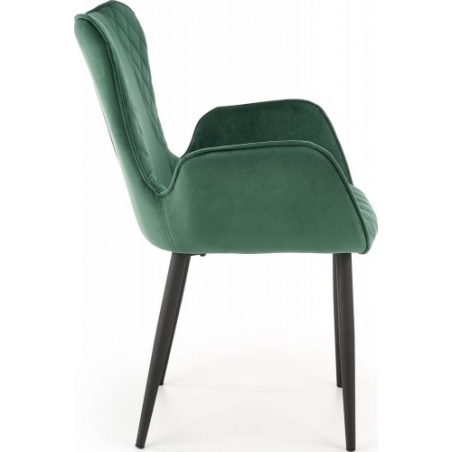 Stylowe Krzesło welurowe fotelowe K427 zielone Halmar do salonu i jadalni