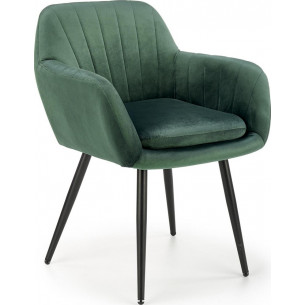 K429 dark green velvet armrests chair Halmar